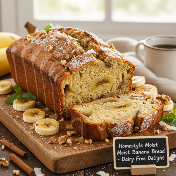 Homestyle Moist Banana Bread - Dairy Free Delight recipe
