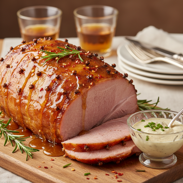 Honey-Baked Ham with Spicy Horseradish Glaze recipe