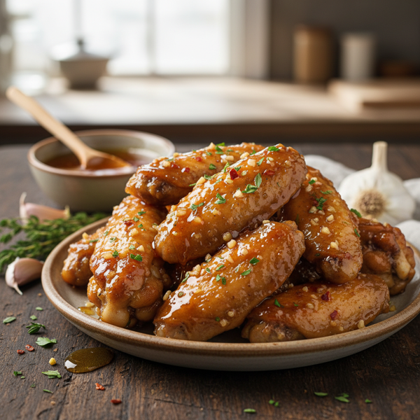 Honey-Garlic Glazed Baked Chicken Wings recipe