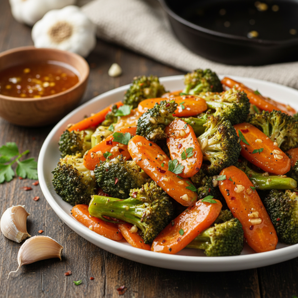 Honey-Garlic Glazed Broccoli and Carrots recipe