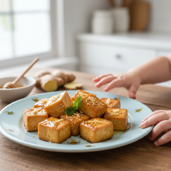 Honey-Ginger Baked Tofu Bites for Toddlers recipe