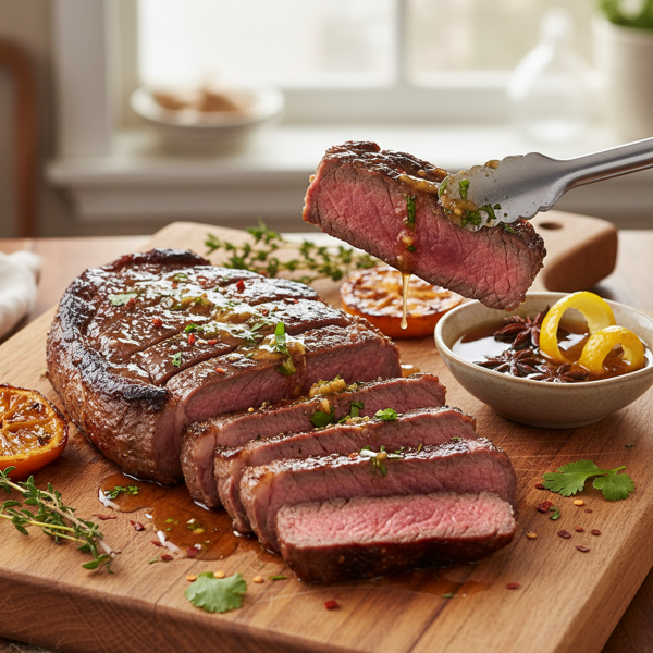 Honey-Ginger Marinated Flank Steak recipe