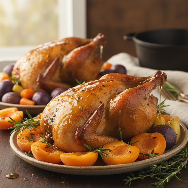 Honey-Glazed Apricot Cornish Game Hens recipe