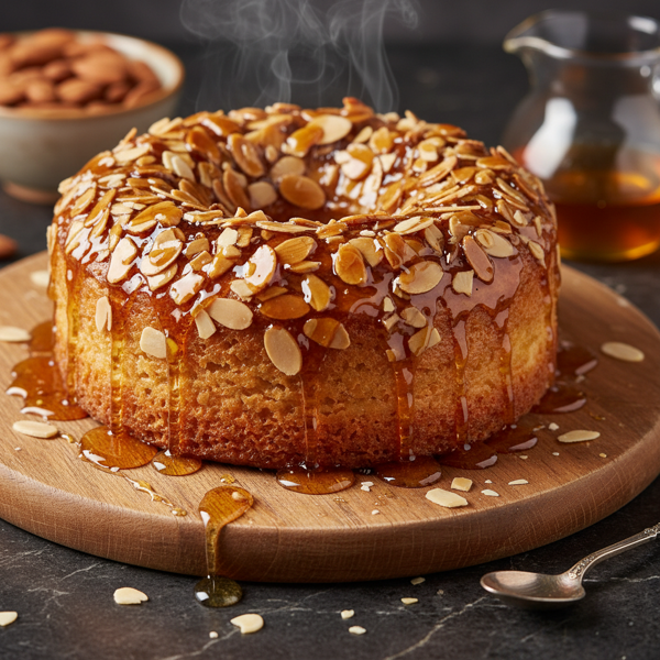 Honey-Glazed Arabic Cake with Almonds recipe