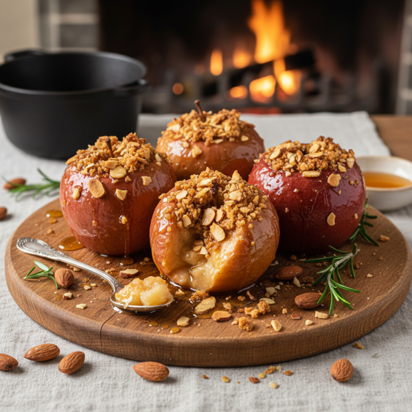 Honey-Glazed Baked Apples with Almond Crunch recipe