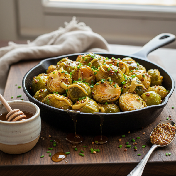 Honey-Glazed Brussels Sprouts with Mustard Infusion recipe