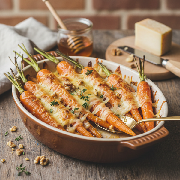 Honey-Glazed Cheesy Carrots Delight recipe