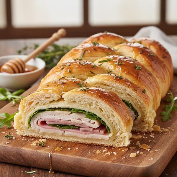 Honey-Glazed Crescent Turkey & Ham Sandwich Loaf recipe