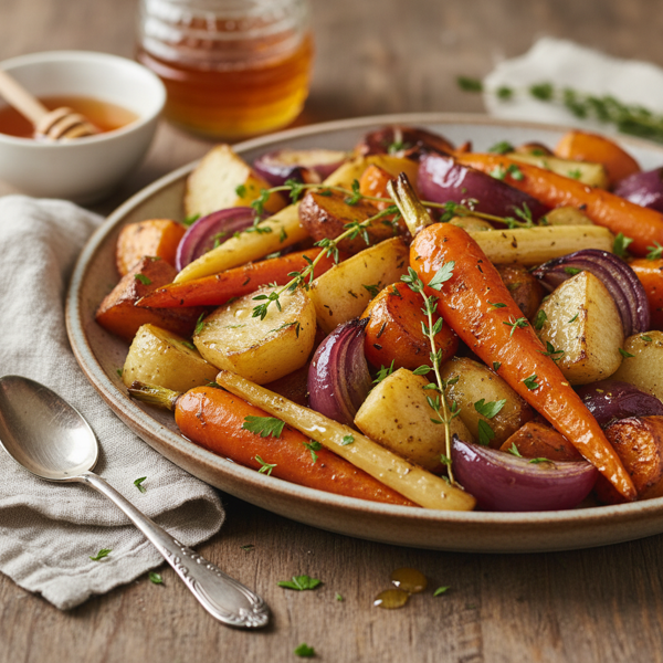 Honey-Glazed Roasted Winter Root Medley recipe