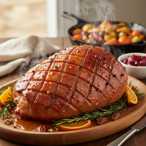 Honey-Glazed Smoky Baked Ham recipe