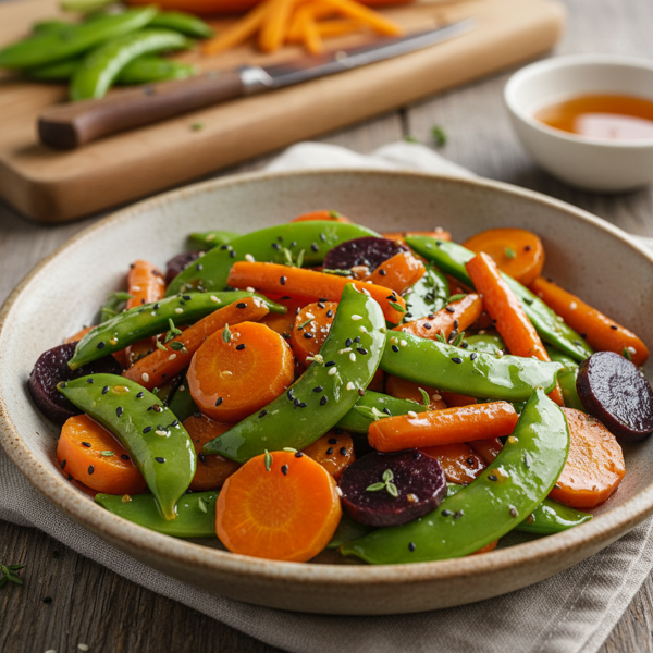 Honey-Glazed Snow Pea and Carrot Medley recipe