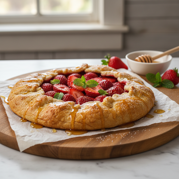 Honey-Glazed Strawberry Delight Galette recipe