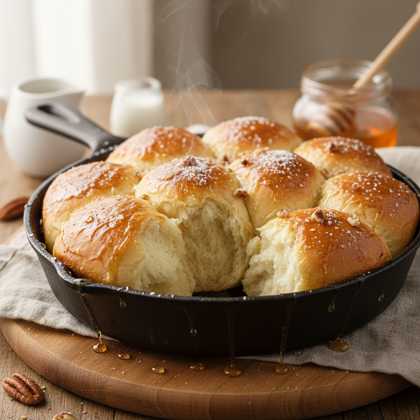 Honey-Glazed Sweet Milk Dinner Rolls recipe