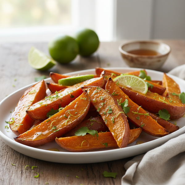 Honey-Lime Glazed Roasted Sweet Potatoes recipe