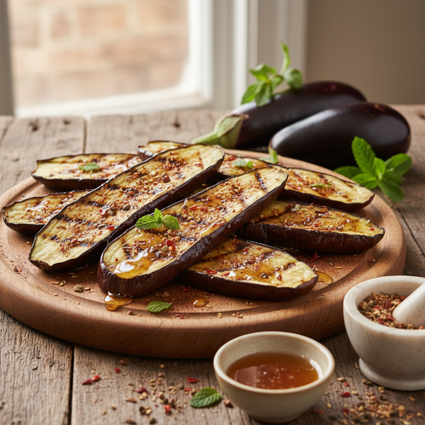 Honey-Spiced Grilled Eggplant Slices recipe