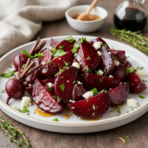 Honey Balsamic Glazed Roasted Beets recipe