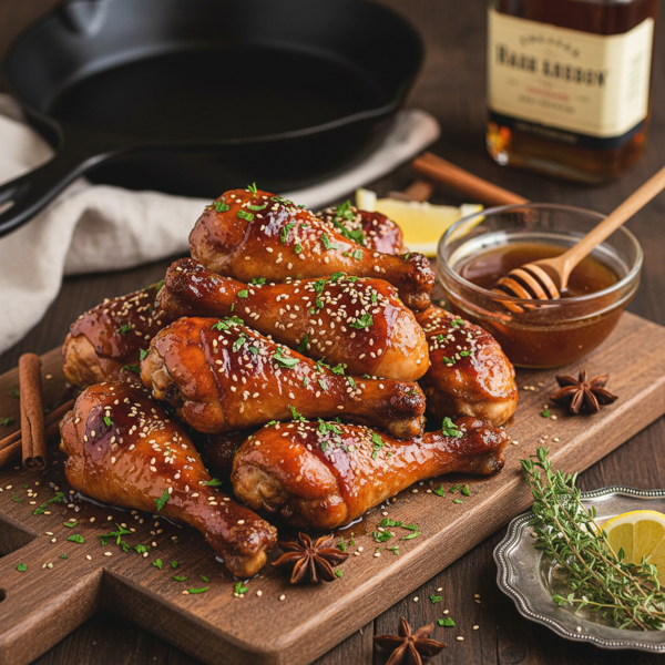 Honey Bourbon Glazed Chicken Drumsticks recipe