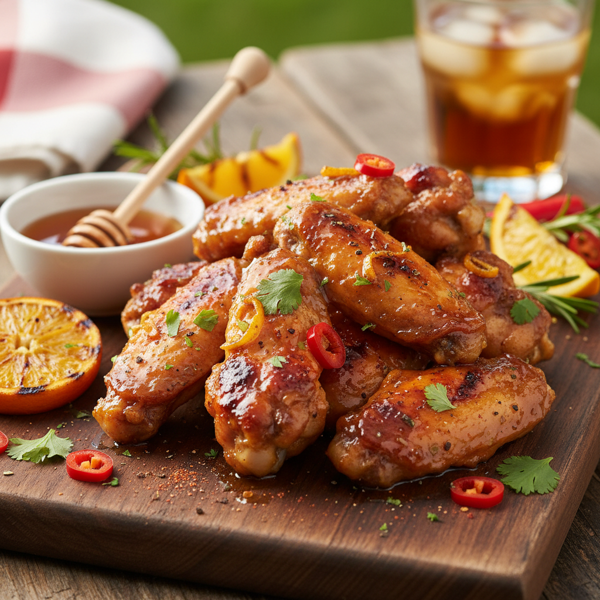 Honey Citrus BBQ Chicken Wings recipe