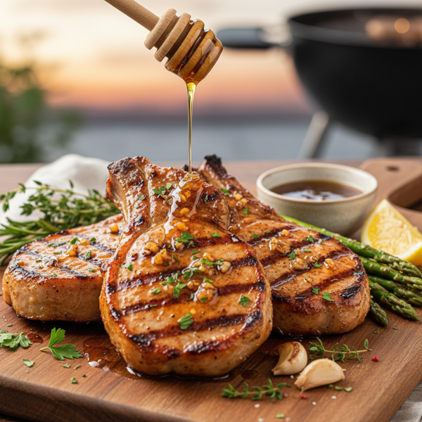 Honey Garlic Grilled Pork Chops recipe