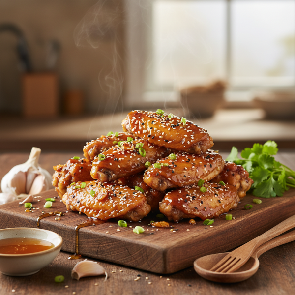 Honey Garlic Sesame Chicken Wings recipe