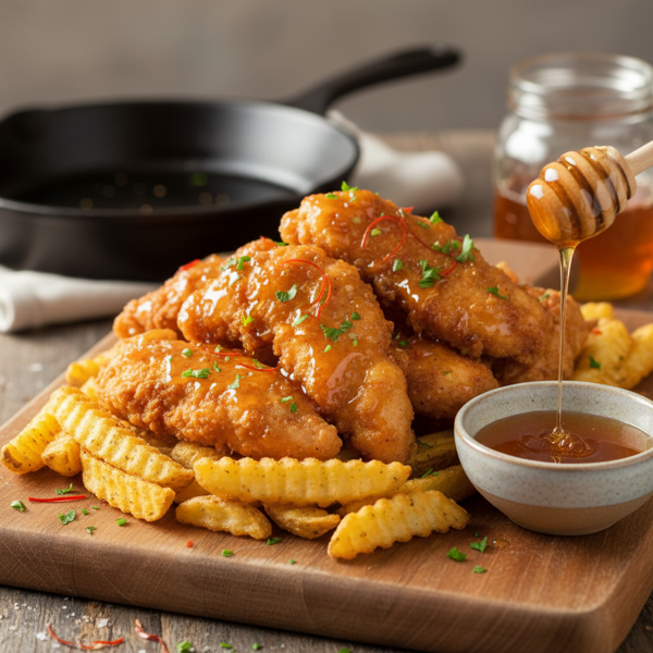Honey Glazed Fried Chicken Tenders recipe