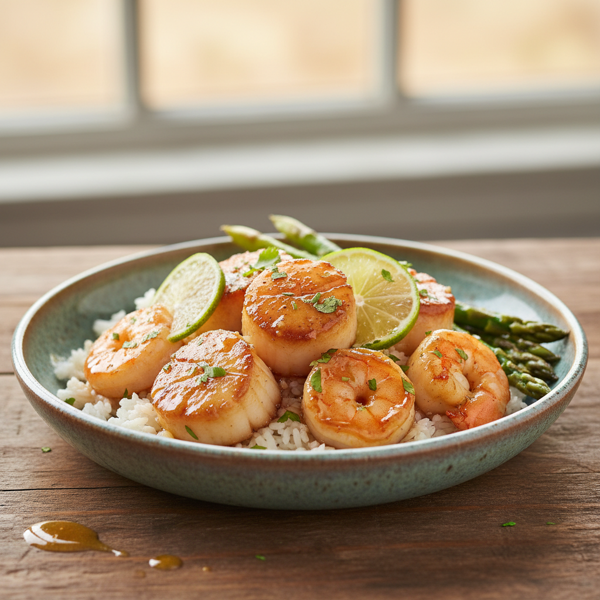 Honey Lime Glazed Shrimp & Scallops recipe