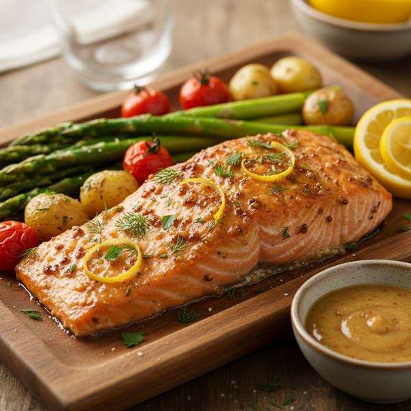 Honey Mustard Glazed Baked Salmon recipe