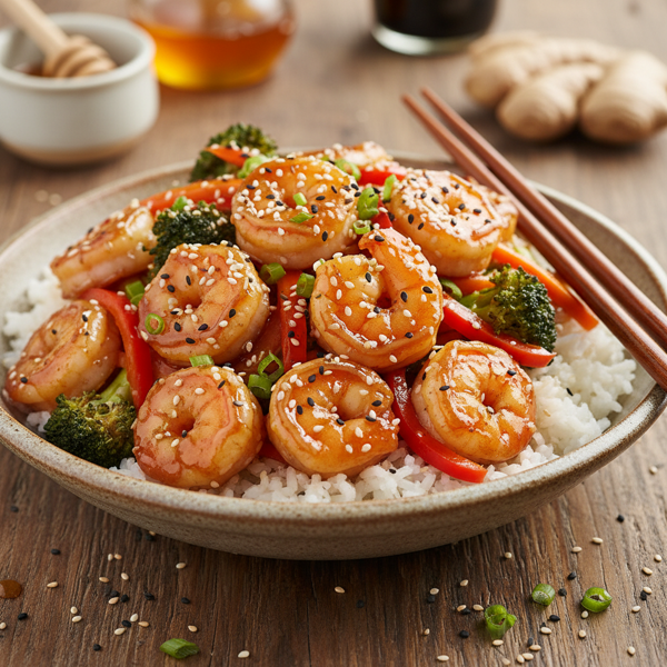 Honey Sesame Shrimp Stir-Fry recipe