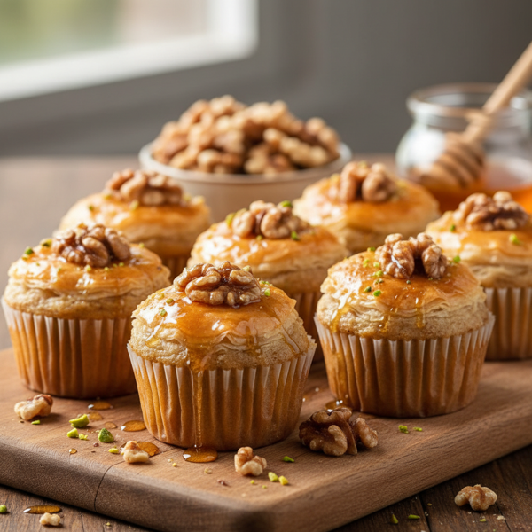 Honey Walnut Baklava Muffins recipe