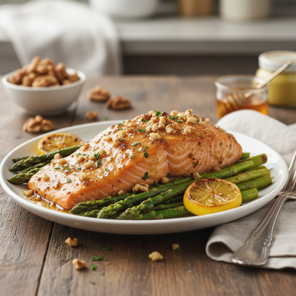 Honey Walnut Mustard Glazed Salmon recipe