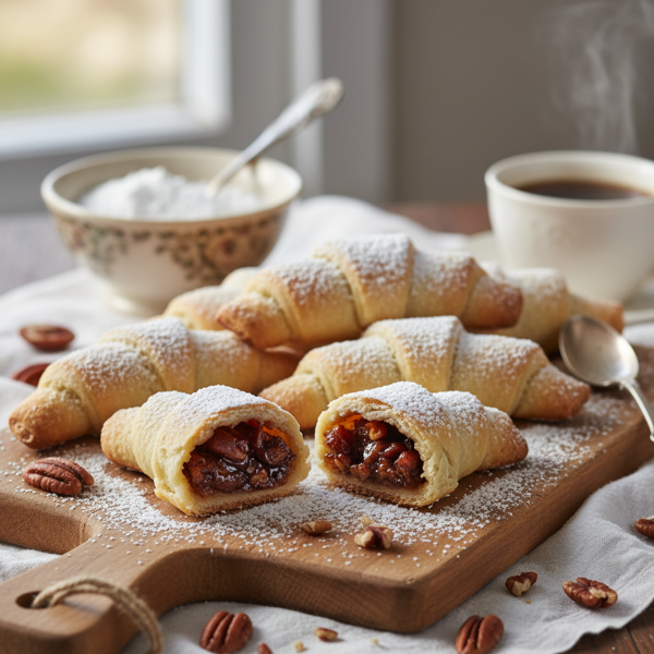 Hungarian Kifli with Date-Pecan Filling recipe