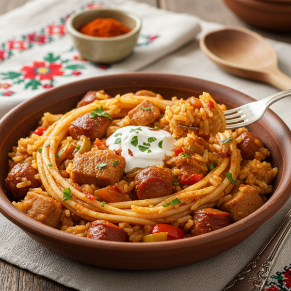 Hungarian Meat and Rice Medley recipe