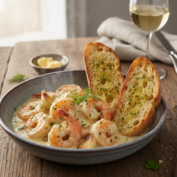 Icelandic Creamy Garlic Prawns Delight recipe