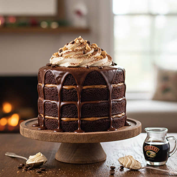 Indulgent Bailey's Irish Cream Fudge Cake recipe