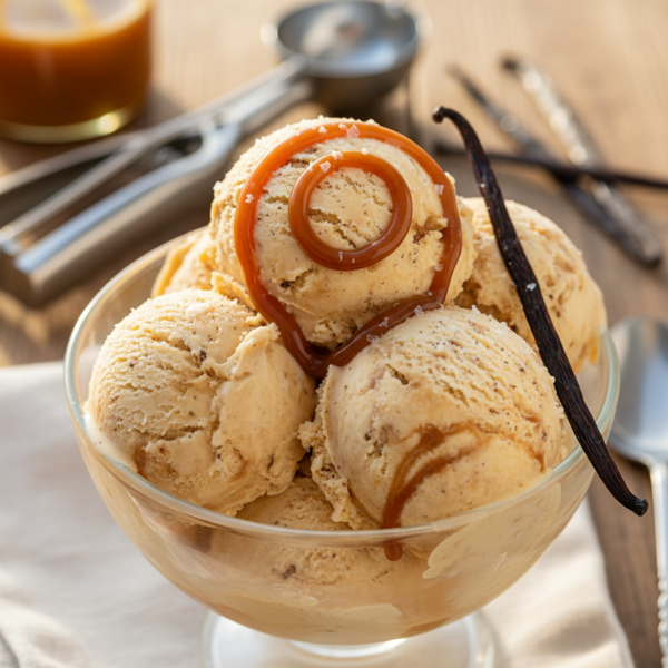 Indulgent Caramel Vanilla Bean Ice Cream recipe