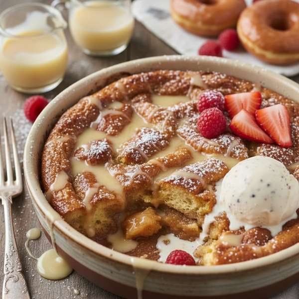 Indulgent Krispy Kreme Donut Bread Pudding recipe