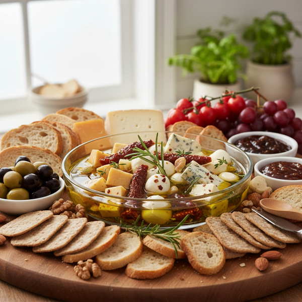Irresistible Marinated Cheese Platter recipe