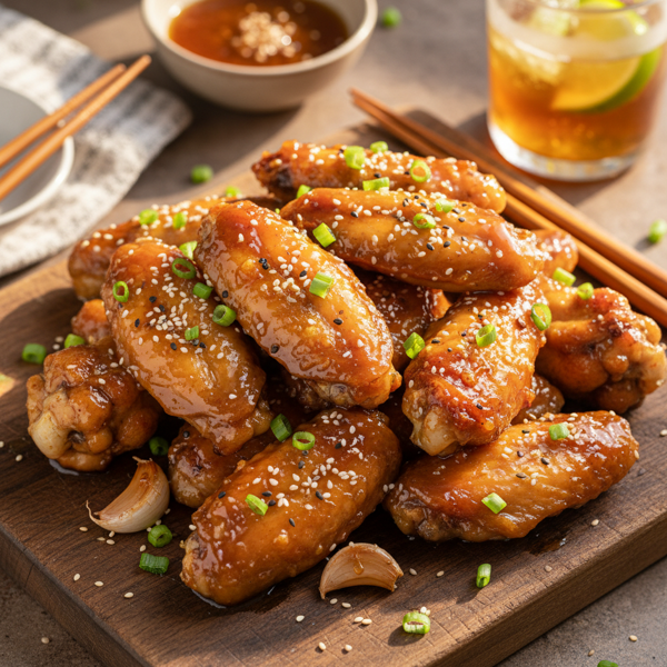 Irresistible Sticky Garlic Chicken Wings recipe