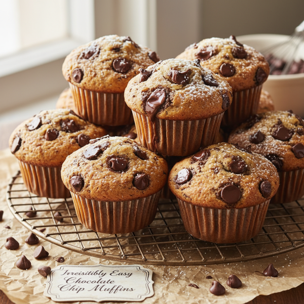 Irresistibly Easy Chocolate Chip Muffins recipe