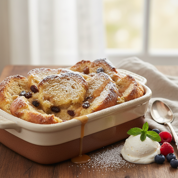 Irresistibly Light Bread Pudding recipe