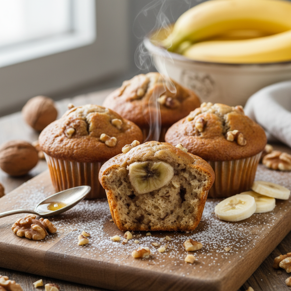 Irresistibly Moist Banana Nut Muffins recipe