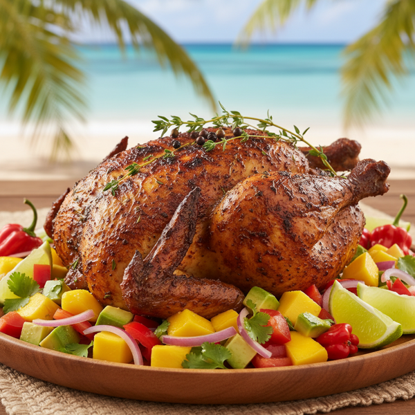 Island-Style Jerk Chicken with Tropical Salsa recipe