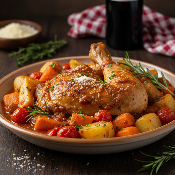 Italian-Style Braised Chicken with Vegetables recipe
