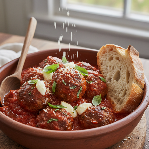 Italian-Style Meatballs with Hearty Sunday Gravy recipe