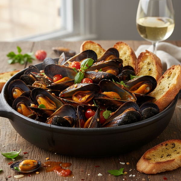 Italian-Style Steamed Mussels recipe