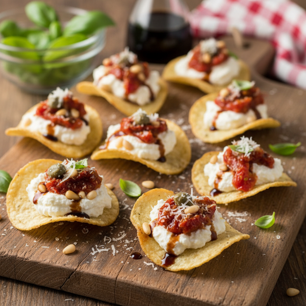 Italian-inspired Crispy Potato Chip Canapés recipe