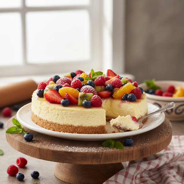 Italian Cream and Fruit Cheesecake recipe