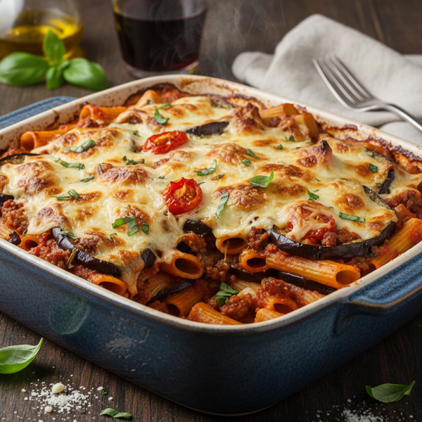 Italian Eggplant Pasta Bake recipe