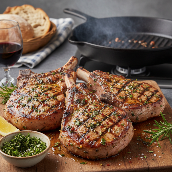 Italian Herb-Infused Grilled Pork Chops recipe