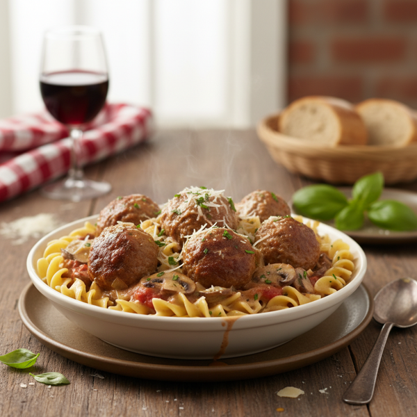 Italian Meatball Stroganoff Delight recipe